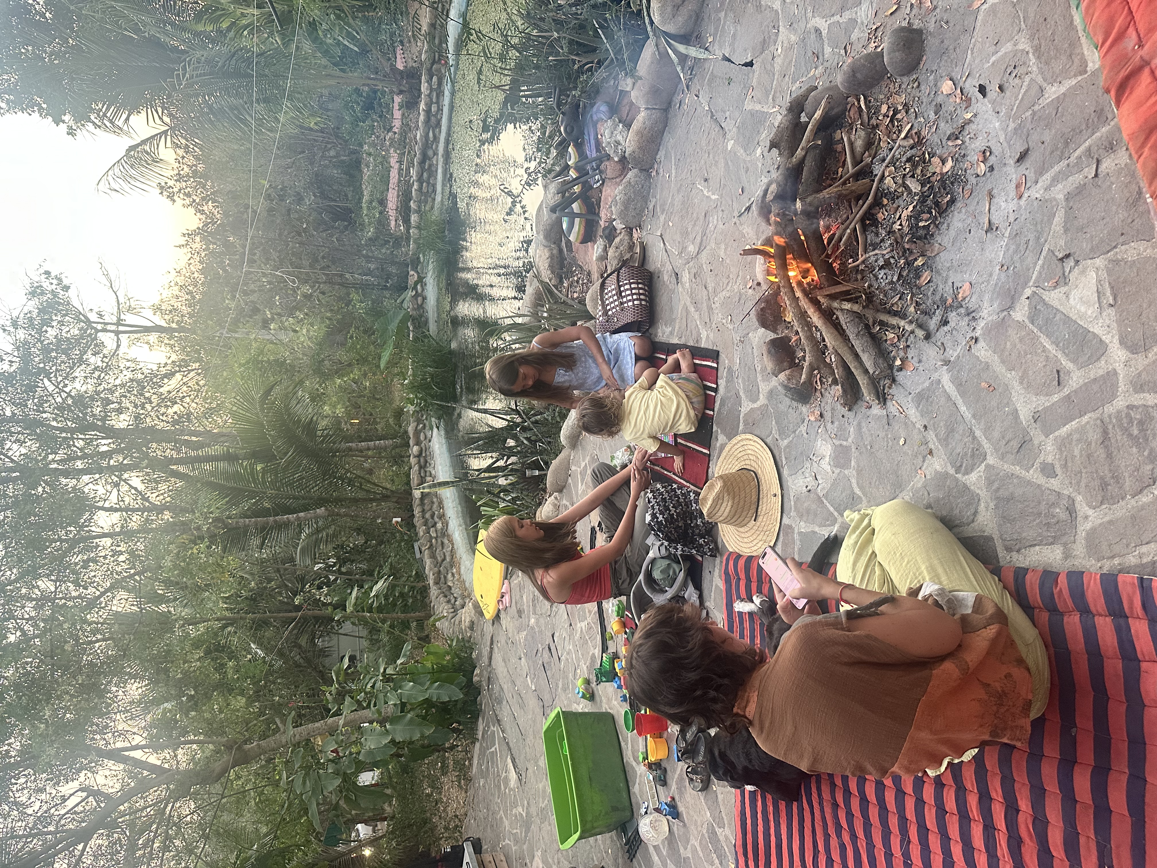 fire circle in zapotal, mazunte